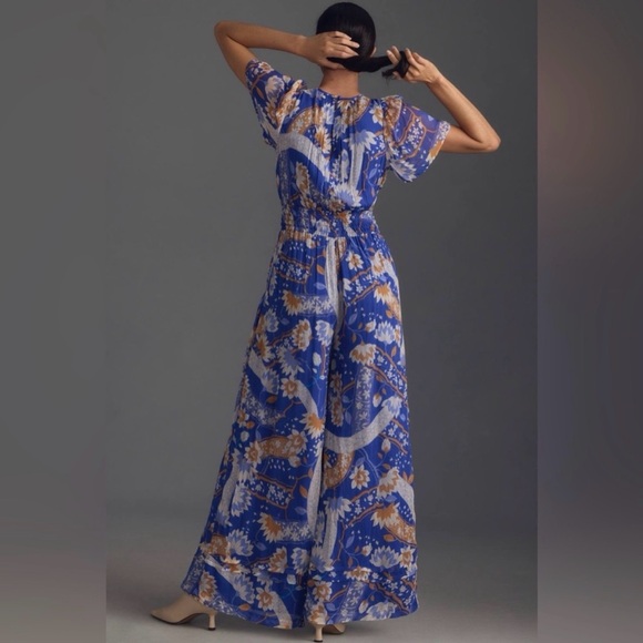 Anthropologie Somerset Floral Chiffon Jumpsuit - Picture 2 of 8